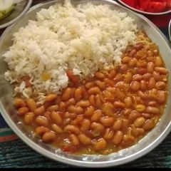 A picture of Rajma chawal.