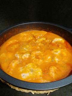 Una foto de Bacalao en salsa marinera con gambones
