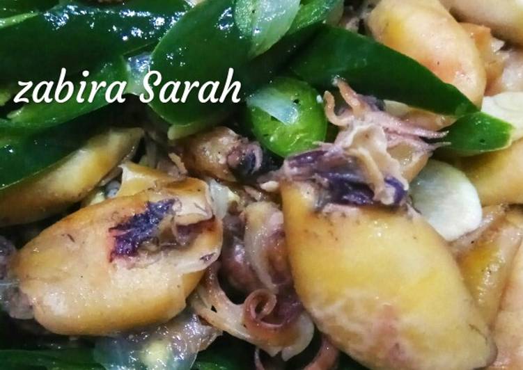Resep Oseng cumi Asin cabai hijau simple enak by Lezat