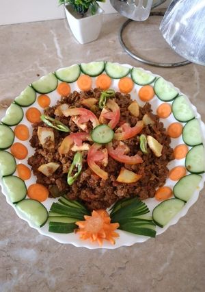 A picture of Aloo qeema.
