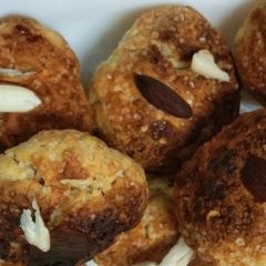 A picture of Wheat. Flour. Almond cookies.