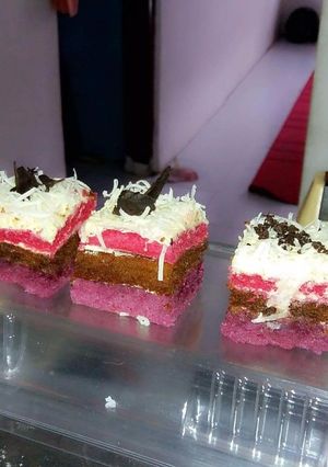 Foto resep Cake Rainbow kukus 3 warna Tepung MILA