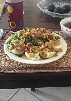 Una foto de Ensalada de berros y huevos