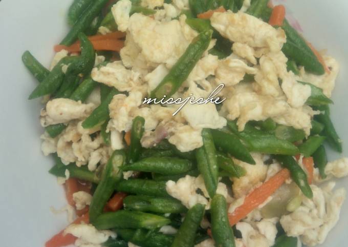 Resep: 41. Tumis Kacang Panjang Putih Telur Enak Dan Mudah