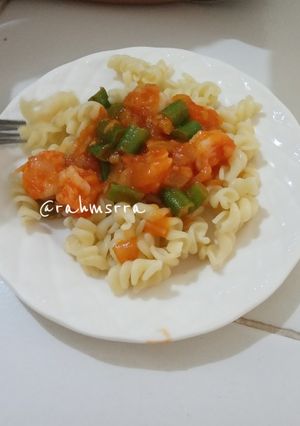 Foto resep Macaroni udang buncis (2 yo)