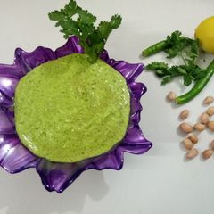 A picture of Vrat special green chutney.