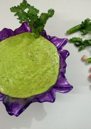 A picture of Vrat special green chutney.
