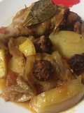 Pollo asado al horno con sofrito mixto
