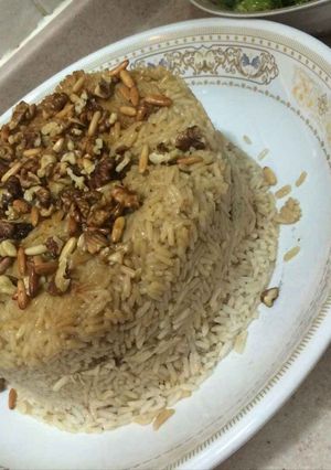 صورة لوصفة طريقة عمل مقلوبة سورية بالدجاج