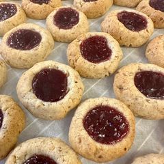 A picture of Hazelnut Thumbprint Cookies.