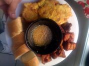 A picture of plantain and egg sauce