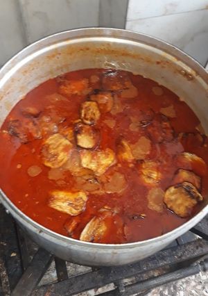 عکسی از دستور خورشت بادنجون و گوشت بوقلمون