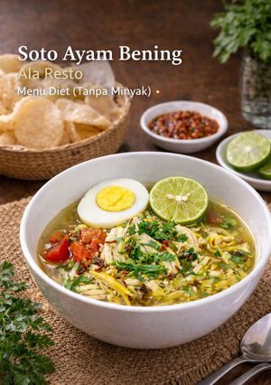 Foto resep Soto Ayam Bening, Tanpa Minyak