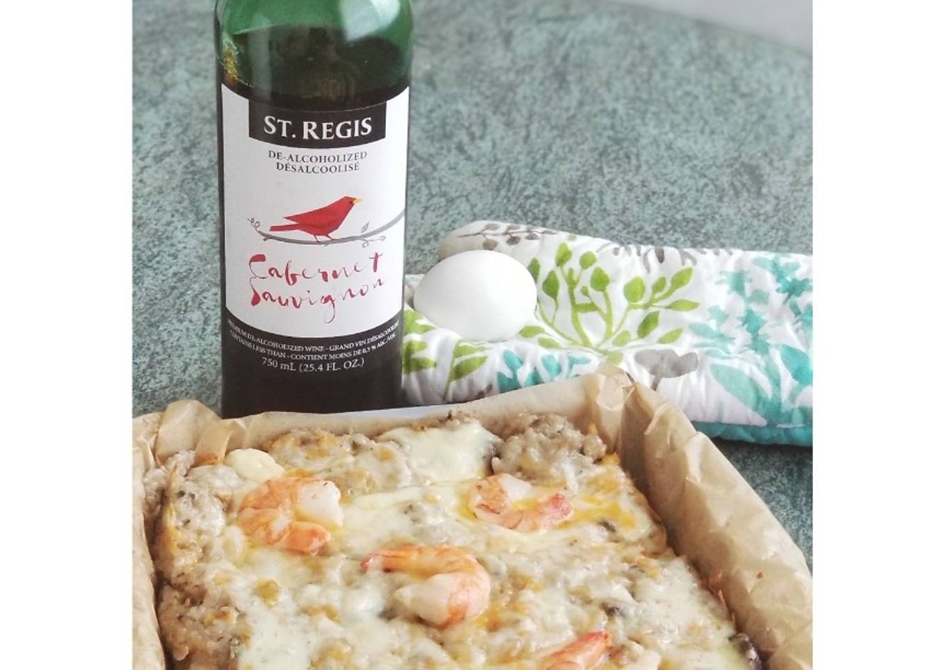 Seafood Risotto with Baked Cheese
