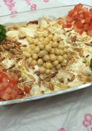 صورة لوصفة طريقة عمل فتة حمص بالدجاج