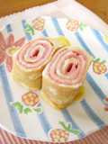 Cute Pink Swirled Ham Tamagoyaki