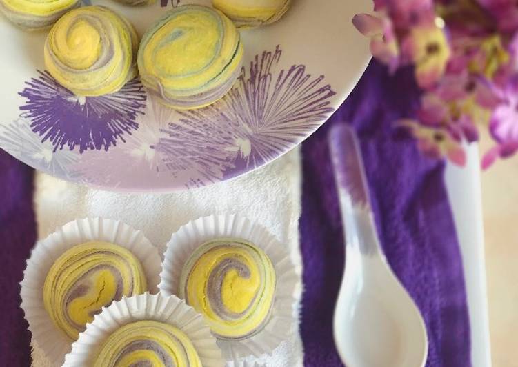 Cara Menghidangkan Thousand layers Cake/ Spiral Mooncake  💜💛💚 Kekinian
