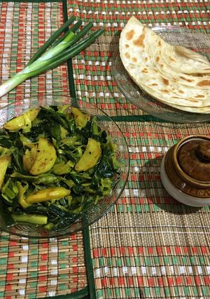 A picture of Spring Onion Bhaaja / Bhaaji.
