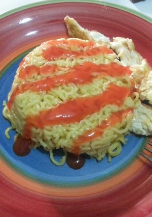 A picture of Chicken flavored noodles# author Marathon contest #.