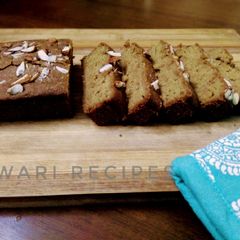 A picture of Eggless apple cinnamon cake.