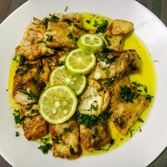 Pan seared fillet with lemon browned butter sauce 🤤🤤 A picture of Pan seared fillet with lemon browned butter sauce 🤤🤤.
