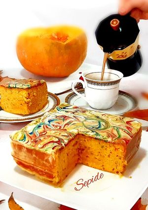 عکسی از دستور کیک کدو حلوایی