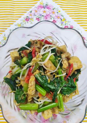 Foto resep Tumis sawi tempe tahu toge