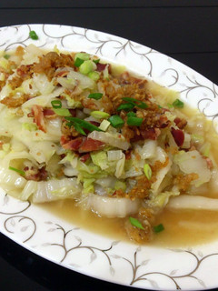 A picture of Napa Cabbage With Bacon And Dried Shrimp.