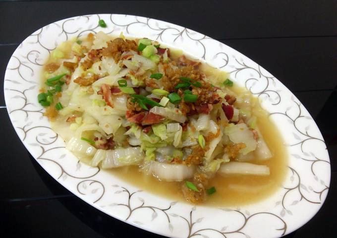 Step-by-Step Guide to Make Super Quick Homemade Napa Cabbage With Bacon And Dried Shrimp