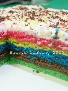 Foto resep Rainbow Cake Kukus 2 Telur