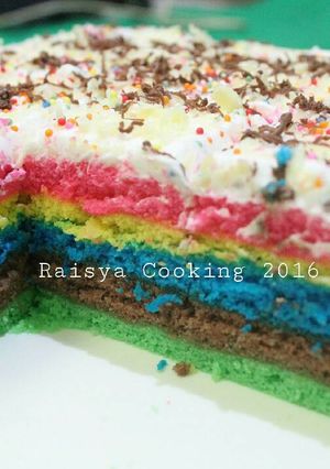 Foto resep Rainbow Cake Kukus 2 Telur