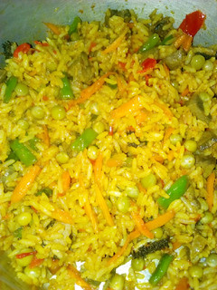 Fried rice mai kwakwa ainihin hoton girkin