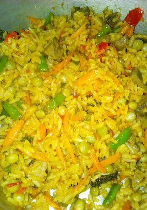 Fried rice mai kwakwa ainihin hoton girkin