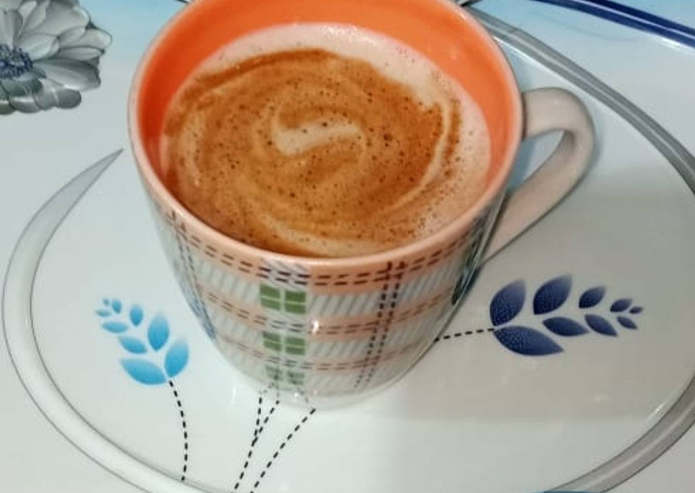 Frothy creamy coffee