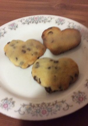 Una foto de Corazones con chispas de chocolate