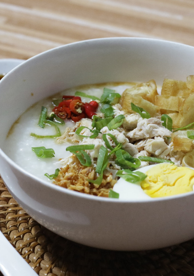 Foto resep Bubur Ayam Hong Kong Rice Cooker