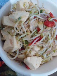 Foto resep Tumis tauge tahu putih