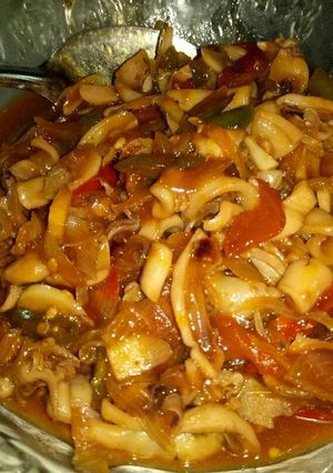 Foto resep Cumi saos tiram asam manis pedas,,,
