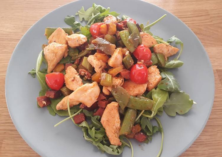 Chicken and sugar snap salad