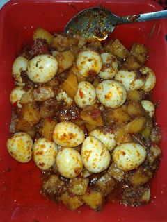 Foto resep Sambelan kentang + telur puyuh