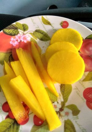 Foto resep Danmuji (단무지) yellow pickled radish