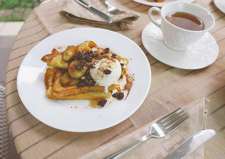 Resep French Toast with Banana &amp; Ice Cream, Menggugah Selera