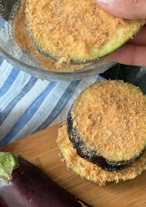 Una foto de Milanesa de berenjena