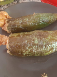 Una foto de Pimientos verdes rellenos de tortilla de patata
