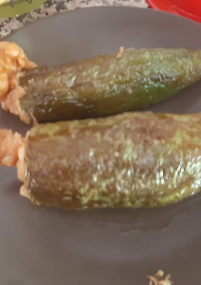 Una foto de Pimientos verdes rellenos de tortilla de patata