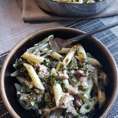 Creamy Kale & Sausage Pasta A picture of Creamy Kale & Sausage Pasta.