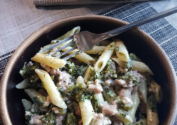 Easiest Way to Make Award-winning Creamy Kale & Sausage Pasta