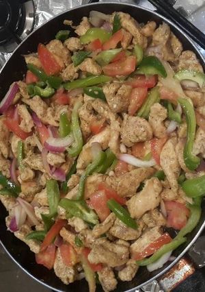 A picture of Chicken Shawarma with Saj Bread.