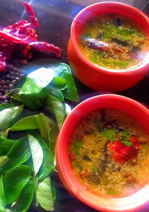 A picture of Pepper Rasam.
