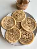 Crêpes mille trous au levain et farine de blé complète